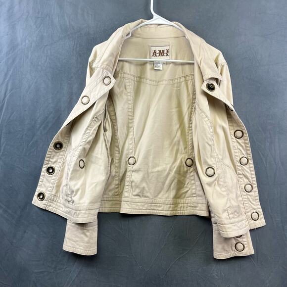 Vintage AMI Snap Button Trucker Jacket Women's XL Oversized Buttons Adjustable - Picture 4 of 7